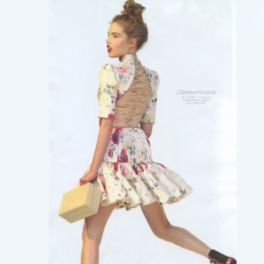 Zimmermann- RUNWAY Mischief Corset Laced Dress in Floral - Picture 3 of 14